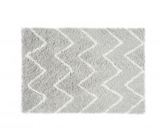 Tapis shaggy DRESDE - polyester - Gris et blanc - 160 x 230 cm