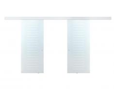 Porte coulissante double en applique ASTANA - H205 x L166cm - Verre trempé