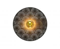 Applique murale style art déco HOVY - métal - D. 35 cm - Noir et doré