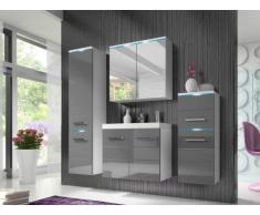 Ensemble CLEMENCE à leds - meubles de salle de bain - laqué gris