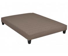Sommier déco tapissier taupe de DREAMEA - 160x200cm