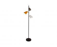 Lampadaire 3 têtes style contemporain VIGIE - Métal - 23 x 23 x 149 cm - Blanc, gris, jaune