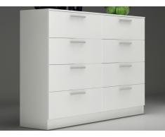 Commode MATHIAS - 8 tiroirs - blanc