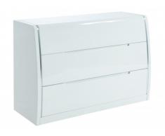 Commode HONORINE - 3 tiroirs - MDF laqué - Blanc