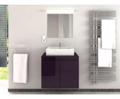 Meubles de salle de bain LAVITA II suspendus avec simple vasque et miroir - Prune