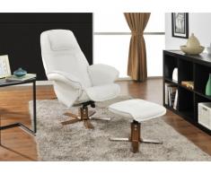 Fauteuil de relaxation et son repose pieds ETERNITY - Blanc ivoire