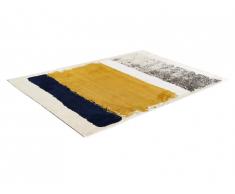 Tapis CAMDEN - Polyester - 160 x 230 cm - moutarde, bleu marine, gris
