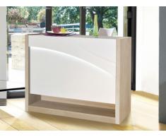 Meuble de bar ARBORESCENCE - MDF laqué blanc & chêne - LEDs