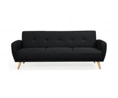 Canapé 3 places convertible MAELO en tissu - Anthracite