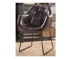 Fauteuil en croûte de cuir ARKANSAS - Chocolat