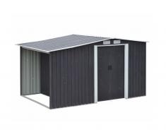 Abri de jardin en acier galvanisé gris LERY - 6m²
