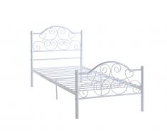 Lit LEYNA - 90x190cm - Métal - Blanc