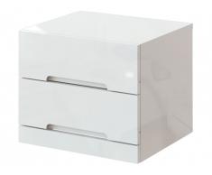Table de chevet CLAIRE - 2 tiroirs - MDF laqué blanc