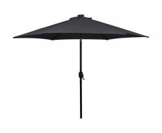 Parasol rond GUAZAPA en aluminium avec LEDS - D2.65 x H2.36m - Gris