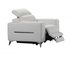 Fauteuil relax électrique PAULY en cuir - Blanc