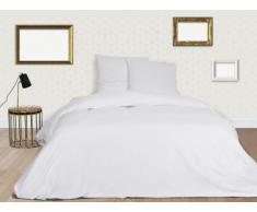 Parure de lit BEAUREGARD en satin - housse de couette 240x260cm + 2 taies d'oreiller 65x65 cm - Blanc