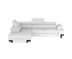 Canapé d'angle convertible en simili DAMIEN II - Blanc - Angle gauche
