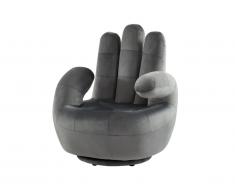 Fauteuil main pivotant CATCHY en velours - Anthracite
