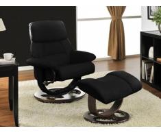 Fauteuil de relaxation et son repose pieds MYOSOTIS - Noir