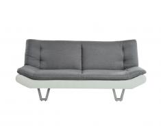 Canapé convertible clic clac en tissu UDARA - Gris et blanc