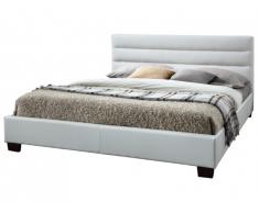 Lit FAUSTIN - 160x200cm - Simili blanc