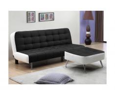 Canapé Clic-clac + Pouf en simili MURNI - Noir