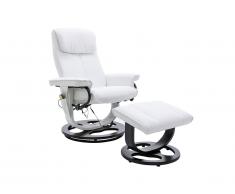 Fauteuil massant JULIO II en cuir - Blanc
