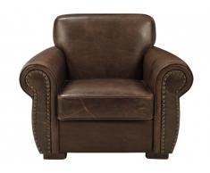 Fauteuil en cuir HECTOR - Marron