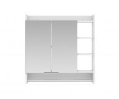 Armoire murale de salle de bain avec miroir et porte-serviette - AVAZU - Blanc
