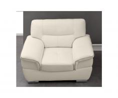 Fauteuil en cuir THIBAULT - Ivoire