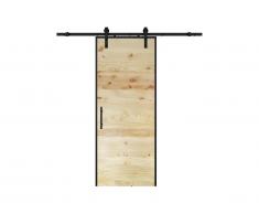 Porte coulissante en applique - RUSTIC - H205cm x L83cm - Bois de Pin