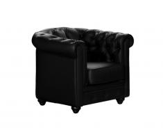 Fauteuil en simili CHESTERFIELD - Noir