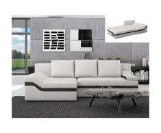 Canapé d'angle convertible en simili AZOLA - Blanc - Angle gauche