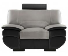 Fauteuil cuir CALIFORNIA II - Bicolore noir et gris