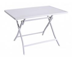 Table de jardin pliante PIRAE en aluminium - 4 couverts - L.110 cm - Blanc