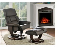 Fauteuil de relaxation et son repose pieds MYOSOTIS - Chocolat