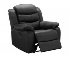 Fauteuil relax en cuir de buffle PLITON - Noir