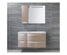 Ensemble de salle de bain NEREIDE - meubles + vasque + miroir - Taupe