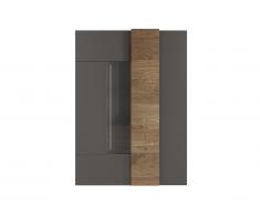 Vitrine - 2 portes - Avec LEDs - Anthracite et naturel - CAYNO