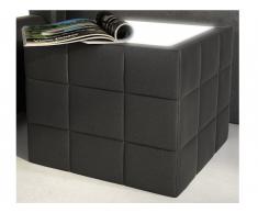 Table de chevet design ELYO - Simili noir avec LEDs