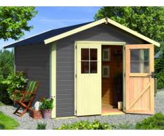 Abri de jardin NANTALI vitrifié - Surface 7.02m² - gris