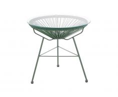 Table de jardin en fils de résine tressés - Kaki - ALIOS