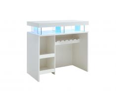 Meuble de bar FABIO - MDF laqué blanc - LEDs