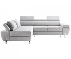 Canapé d'angle convertible GOBANO en tissu - Gris clair - Angle gauche