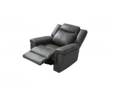 Fauteuil relax électrique en cuir KENNETH - Taupe