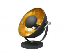 Lampe à poser cinéma industrielle MOVIE - H. 37 cm - Bicolore intérieur doré extérieur noir de la marque INSIDE ART