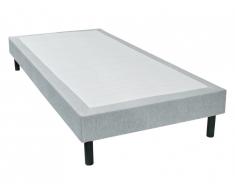 Sommier déco tapissier PARNASSE de DREAMEA - Gris chiné - 90 x 190 cm