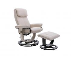Fauteuil massant JULIO II en microfibre - Beige