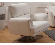 Fauteuil pivotant en cuir WATFORD - Blanc