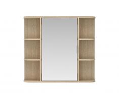 Armoire murale de salle de bain avec miroir et niches - MAROYA - Chêne